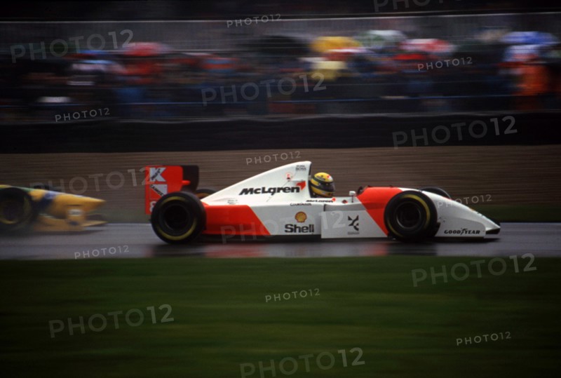 McLaren MP4-8, Ayrton Senna 1993 European Grand Prix at Donington. Creator: Unknown.
