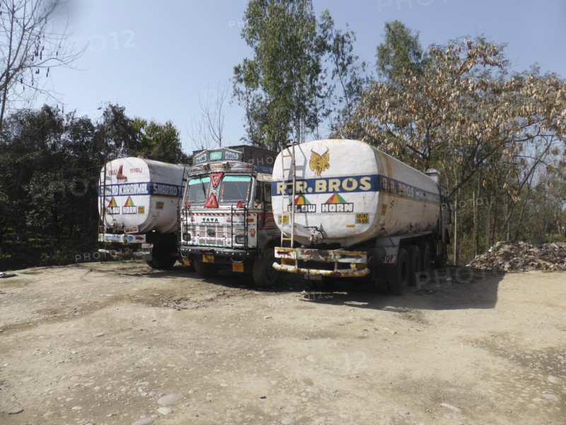 Tata trucks with heavy loads, India. Creator: Unknown.