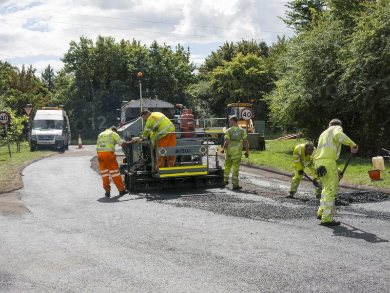 Road resurfacing in Hampshire, UK 2014. Creator: Unknown.