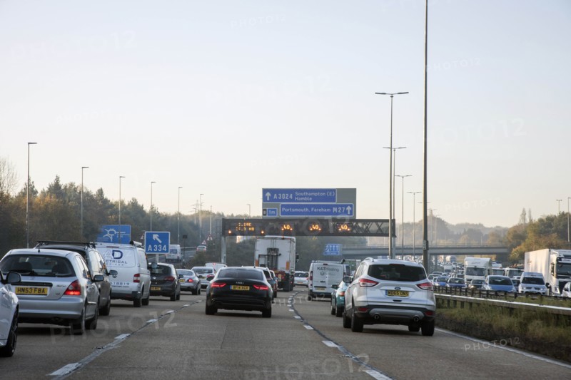 M27 motorway during morning rush-hour 2017. Creator: Unknown.