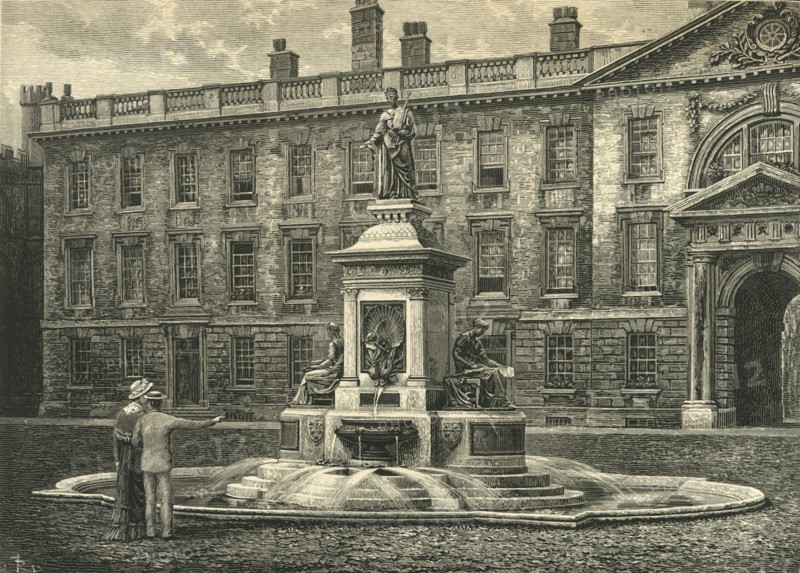 'The Fountain, King's College, Cambridge', late 19th century.  Creator: Unknown.