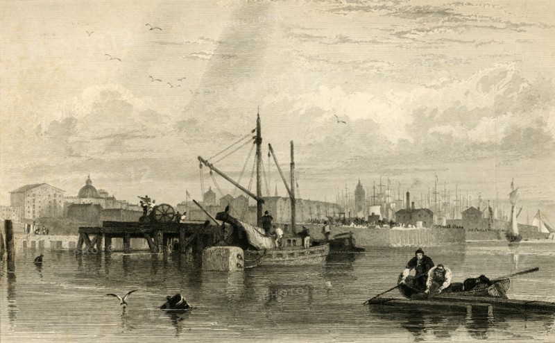 'Liverpool, from the Mersey, No. 1...', mid 19th century. Creator: Robert Brandard.
