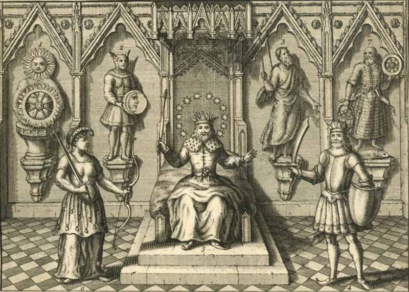 'The Principal Idols of the Saxons, worship'd in Britain', late 16th-early 17th century? Creator: Unknown.