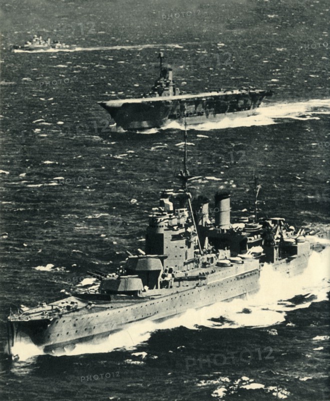 The 'Renown', the 'Ark Royal', and the 'Sheffield', c1939-1941, (1942).  Creator: Unknown.