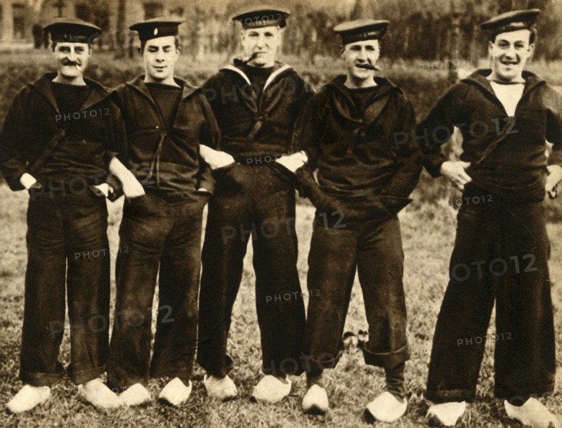 British sailors wearing Dutch clogs, First World War, 1914-1918, (1933).  Creator: Unknown.