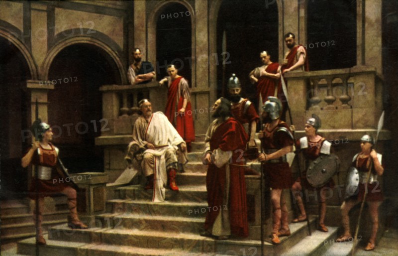 Jesus before Pilate, 1922.  Creator: Henry Traut.