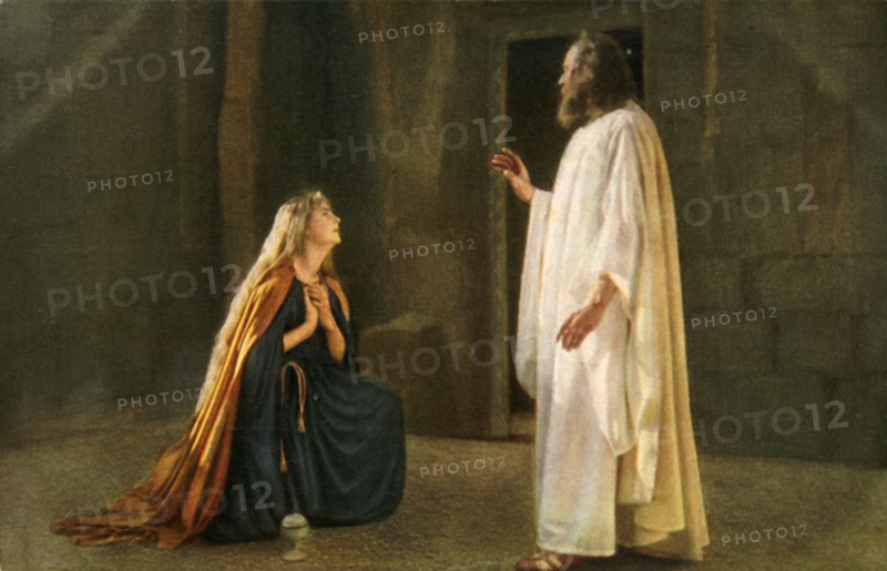 Jesus appears to Mary Magdalene, 1922.  Creator: Henry Traut.