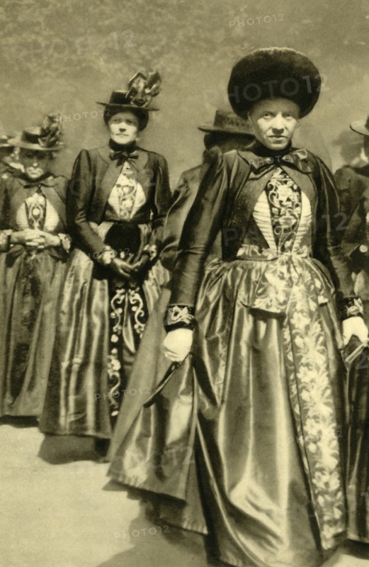 Women in traditional costume, Schruns, Vorarlberg, Austria, c1935.  Creator: Unknown.