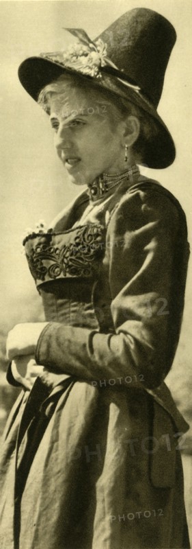 Woman in traditional costume, Tyrol, Austria, c1935.  Creator: Unknown.