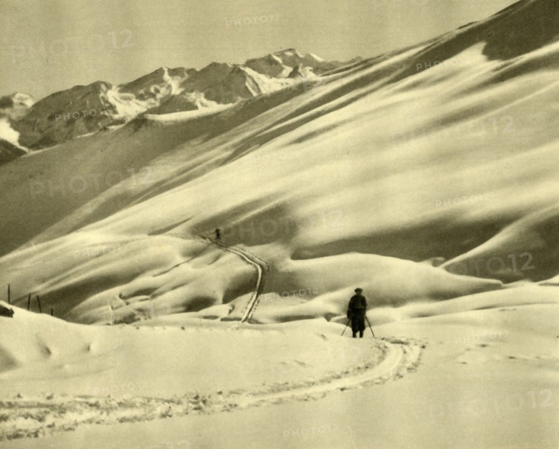 Skiing at Upper Schlossalm, near Bad Hofgastein, Austria, c1935.  Creator: Unknown.