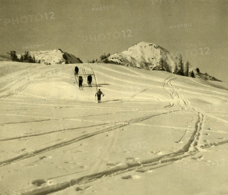 Skiing in the Totes Gebirge mountains, Austria, c1935.  Creator: Unknown.