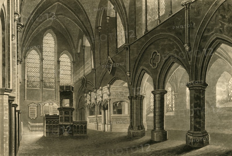 'Nave of Boxgrove Church', 1835. Creator: Unknown.