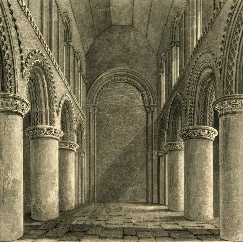 'Nave of Steyning Church', 1835. Creator: Unknown.