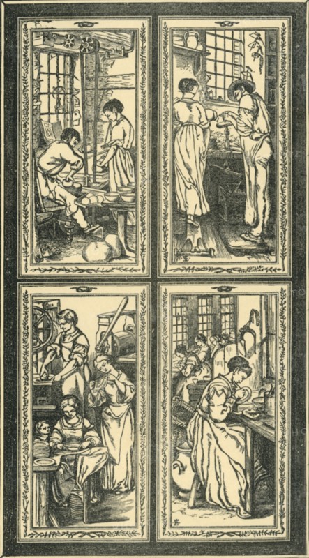 Staffordshire Processes, design for stained glass window, c1870, (1881).  Creator: Unknown.