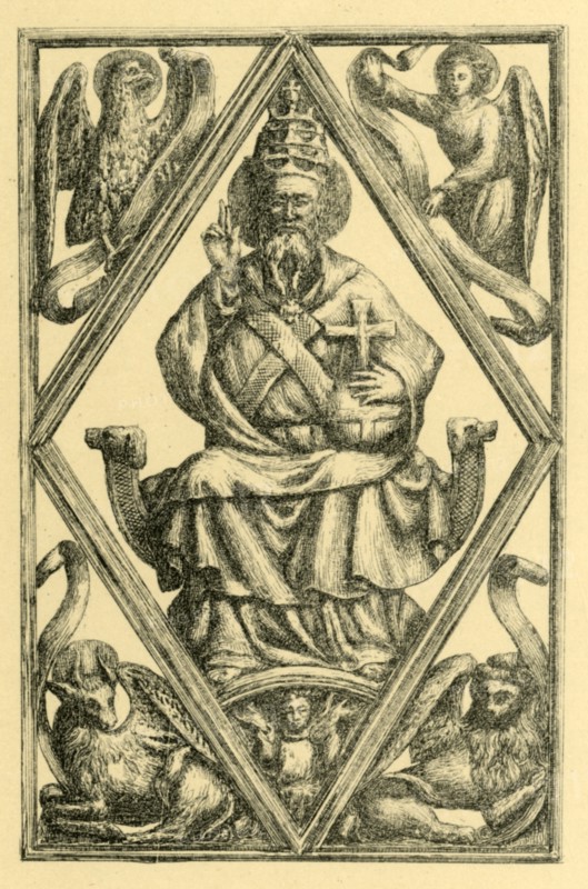 Ivory book cover depicting God the Father, early 15th century, (1881).  Creator: J Brooke.
