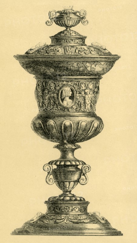 Silver cup and lid, c1550, (1881).  Creator: W. M. McGill.