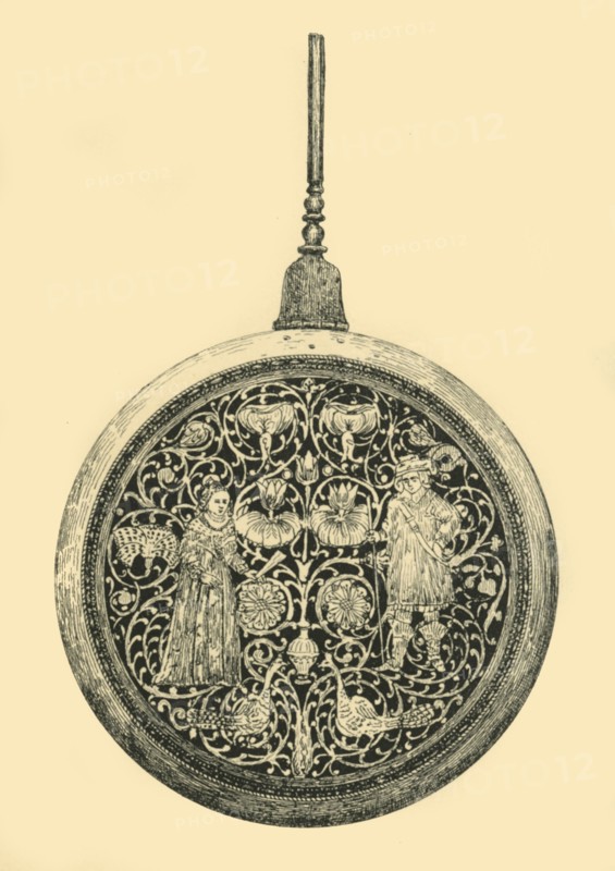 Brass warming pan, 17th century, (1881).  Creator: J Brooke.