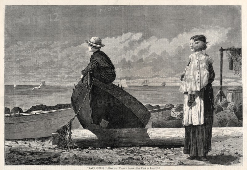 Dad's Coming!, 1873. Creator: Winslow Homer (American, 1836-1910).