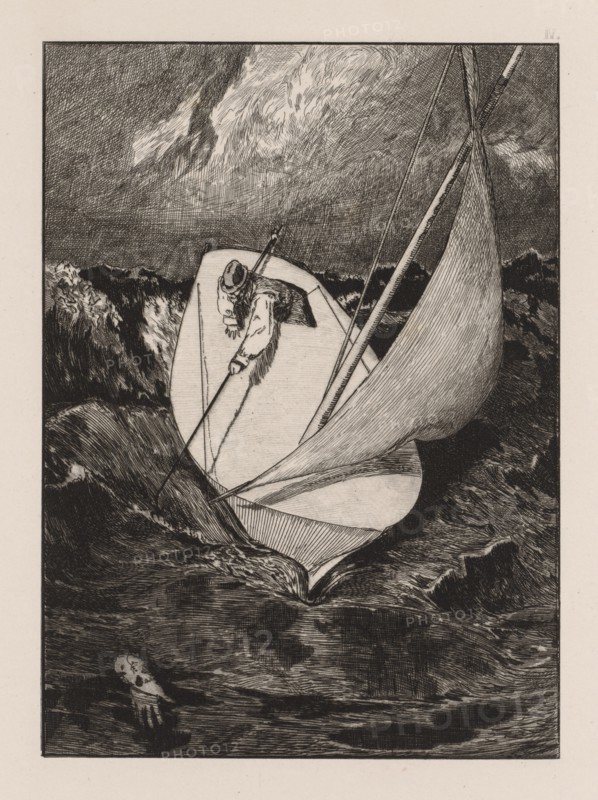 A Glove: The Rescue, 1880. Creator: Max Klinger (German, 1857-1920).