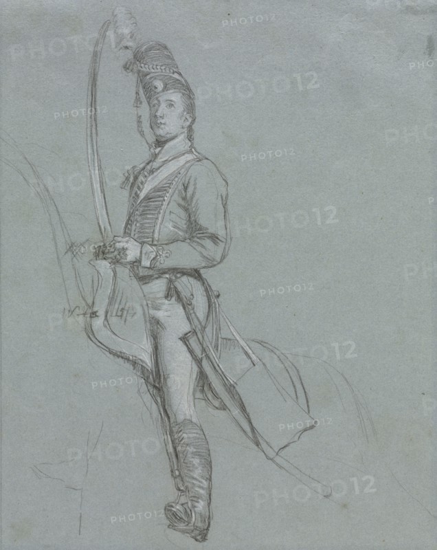 A Hussar Officer on Horseback, 1812. Creator: John Singleton Copley (American, 1738-1815).