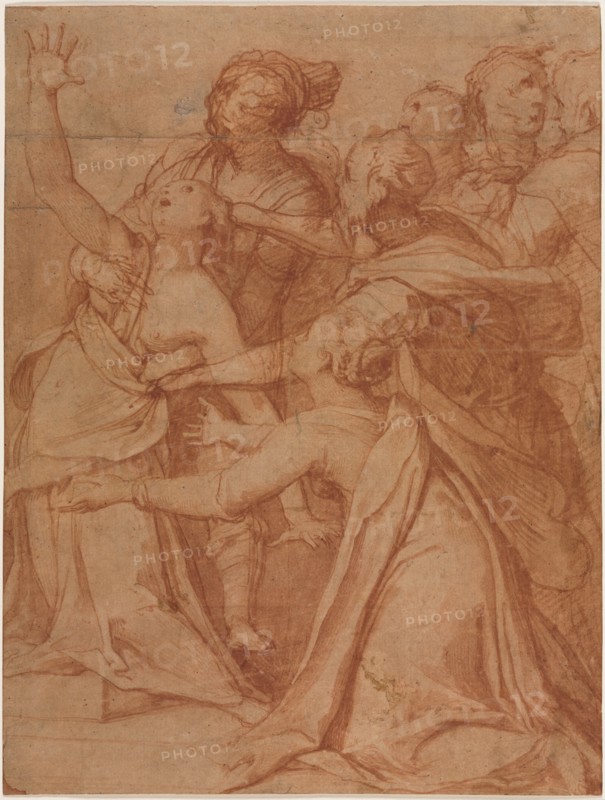 A Miracle of Saint Philip Benizzi: The Healing of a Demoniac Woman, c. 1557. Creator: Taddeo Zuccaro (Italian, 1529-1566).