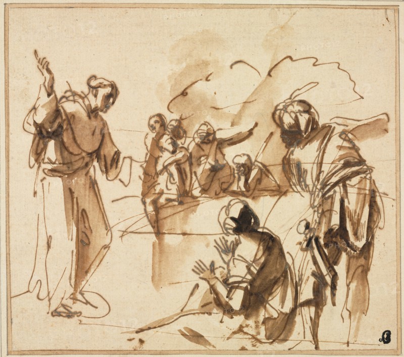 A Monk Preaching, mid 17th century?. Creator: Pier Francesco Mola (Italian, 1612-1666).