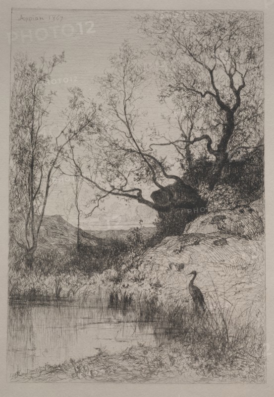 A Pond, 1867. Creator: Adolphe Appian (French, 1818-1898).