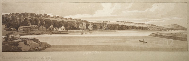 A Selection of Twenty of the Most Picturesque Views in Paris: View of St. Cloud..., 1802. Creator: Thomas Girtin (British, 1775-1802); Frederick Christian Lewis (British, 1779-1856).