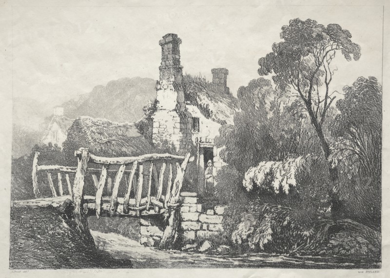 A Series of Ancient Buildings and Rural Cottages in the North of England: Near Byland, 1821. Creator: Samuel Prout (British, 1783-1852).