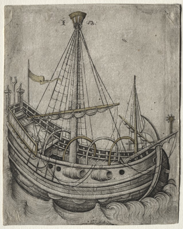A Ship Moving Toward the Right. Creator: Israhel van Meckenem (German, c. 1440-1503).
