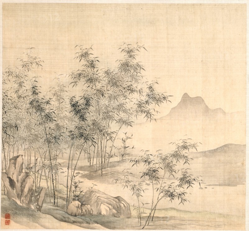 A Solitary Crane in the Bamboo Grove, early 1600s. Creator: Tao Hong (Chinese, active c. 1610-1640).