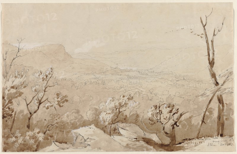 A View from Bald Mountain, Orange County, N. Y., 1843. Creator: Jasper F. Cropsey (American, 1823-1900).
