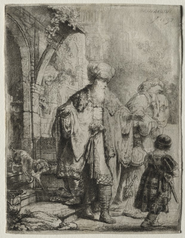 Abraham Casting out Hagar and Ishmael, 1637. Creator: Rembrandt van Rijn (Dutch, 1606-1669).