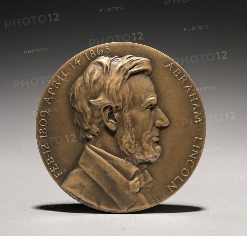 Abraham Lincoln Medal (obverse), 1900s. Creator: Charles Calverley (American, 1833-1914).