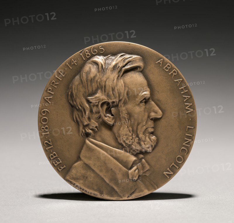 Abraham Lincoln Medal (obverse), 1900s. Creator: Charles Calverley (American, 1833-1914).