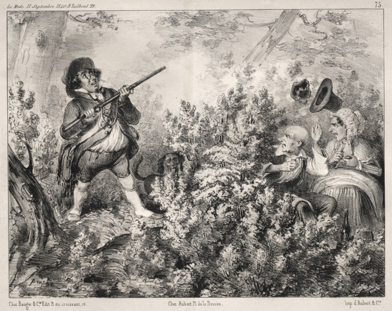 Actualités: LOuverture de la Chasse, 1840. Creator: Clémente Pruche (French, 1831-1870).