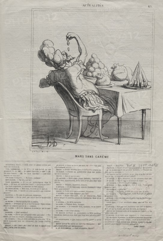 Actualities (No. 43): March without Lent, 1869. Creator: Honoré Daumier (French, 1808-1879).