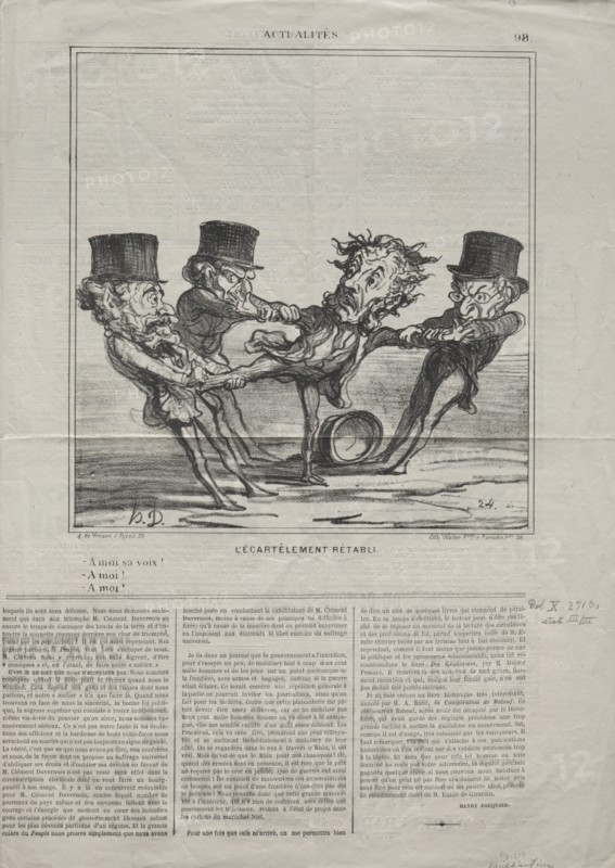 Actualities (No. 98): The quartering reinstated, 1869. Creator: Honoré Daumier (French, 1808-1879).