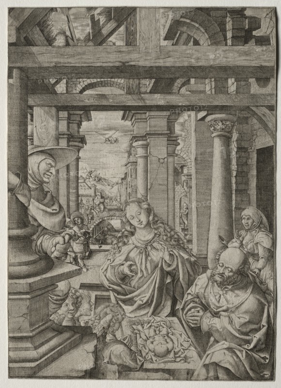 Adoration of the Shepherd, c. 1522-1525. Creator: Frans Crabbe van Esplegem (Flemish, c. 1480-1552).