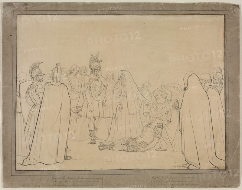 Aeneas Shown the Body of Pallas from Virgil's "Aeneid", 1843. Creator: John Everett Millais (British, 1829-1896).