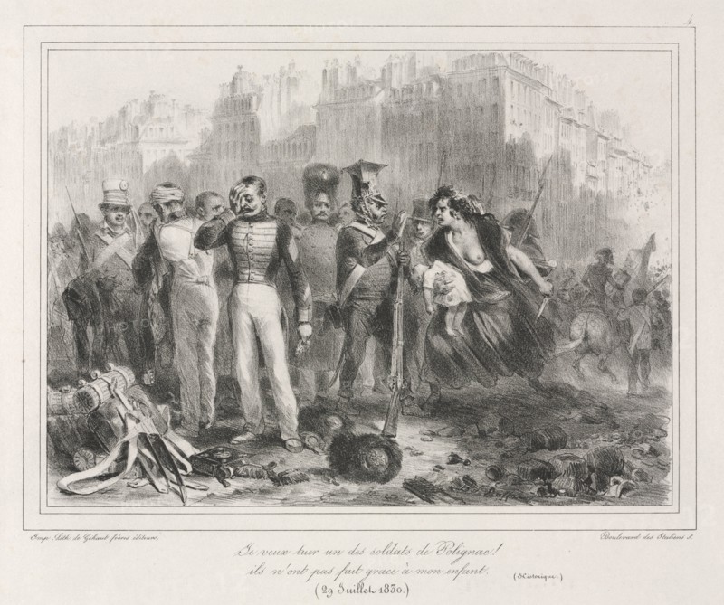 Album of 1831: I want to kill one of Polignac's soldiers. They did not spare my child (Historic), 18 Creator: Auguste Raffet (French, 1804-1860).