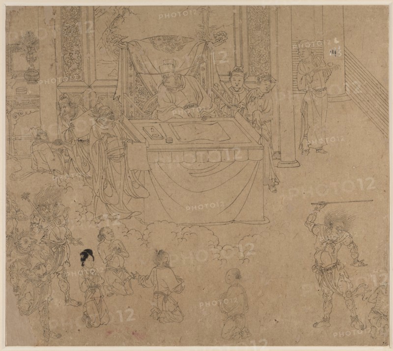 Album of Daoist and Buddhist Themes: Kings of Hells: Leaf 35, 1200s. Creator: Unknown.