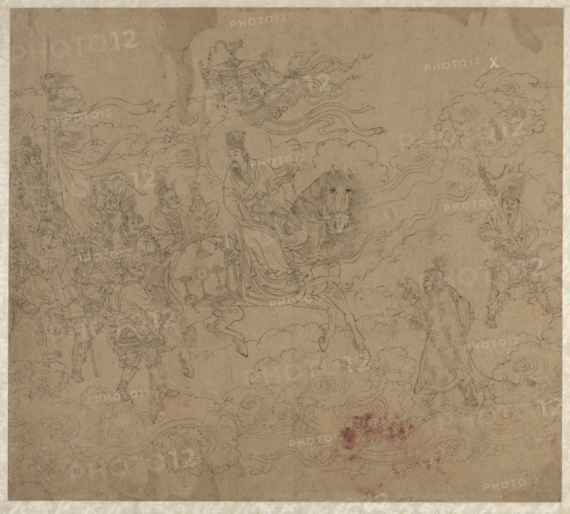 Album of Daoist and Buddhist Themes: Procession of Daoist Deities: Leaf 4, 1200s. Creator: Unknown.