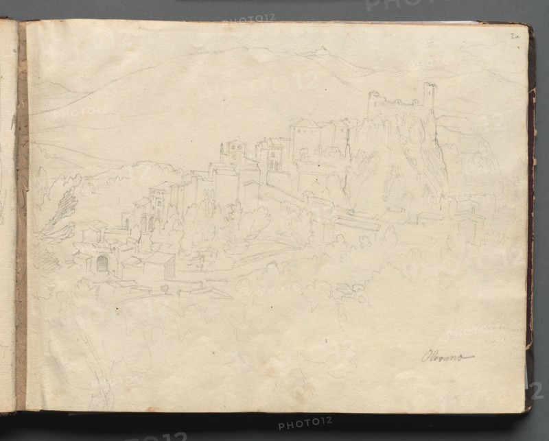 Album with Views of Rome and Surroundings, Landscape Studies, page 02a: "Olevano". Creator: Franz Johann Heinrich Nadorp (German, 1794-1876).