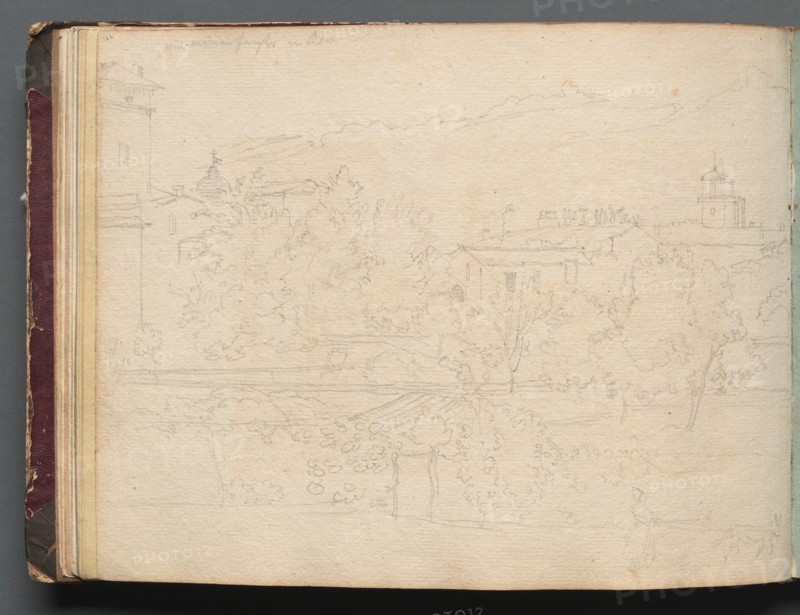Album with Views of Rome and Surroundings, Landscape Studies, page 16b: Roman View. Creator: Franz Johann Heinrich Nadorp (German, 1794-1876).