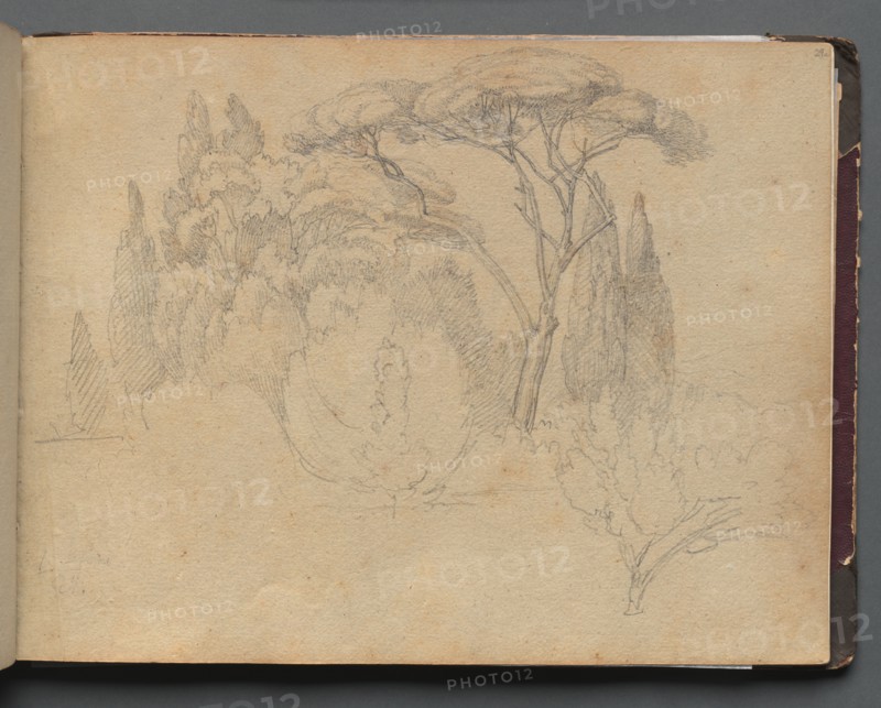 Album with Views of Rome and Surroundings, Landscape Studies, page 29a: Landscape Study. Creator: Franz Johann Heinrich Nadorp (German, 1794-1876).