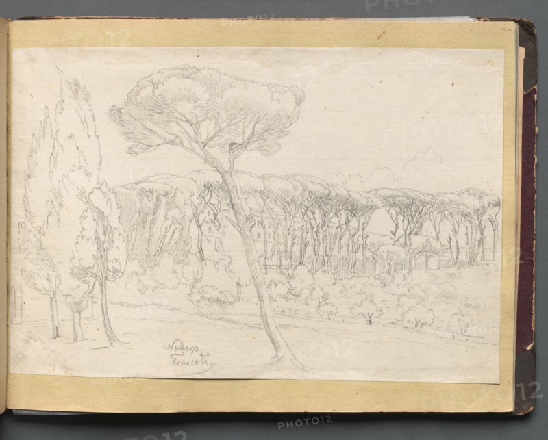 Album with Views of Rome and Surroundings, Landscape Studies, page 46a: "Frasciti". Creator: Franz Johann Heinrich Nadorp (German, 1794-1876).
