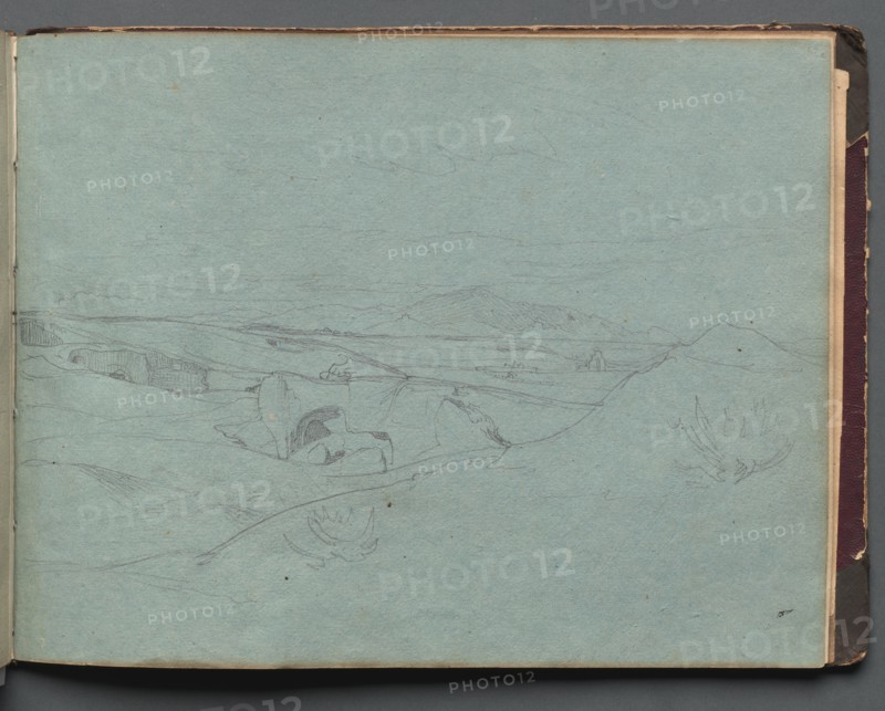 Album with Views of Rome and Surroundings, Landscape Studies, page 52a: Roman Landscape. Creator: Franz Johann Heinrich Nadorp (German, 1794-1876).