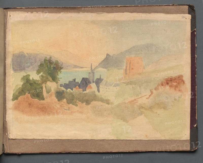 Album with Views of Rome and Surroundings, Landscape Studies, page 54a: Roman Landscape. Creator: Franz Johann Heinrich Nadorp (German, 1794-1876).
