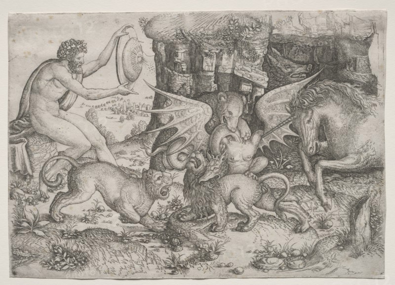 Allegorical Theme: Combat of Animals, c. 1515-1520. Creator: Master of the Beheading of St. John the Baptist (Italian).
